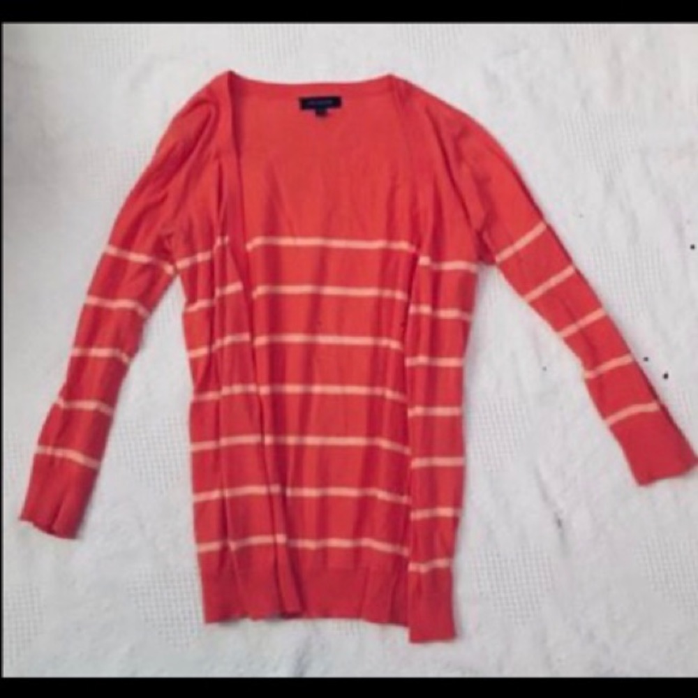 Orange/Peach Striped Cardigan